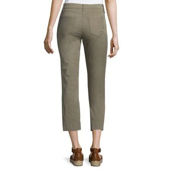 THEORY Avla Olive Green Stretch Cotton Twill Cropped New Chino Pants, Size 0 - Picture 2 of 14